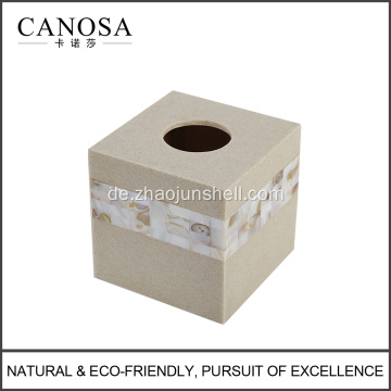 Sandstein Harz Seidenpapier Box mit Shell Mosaik